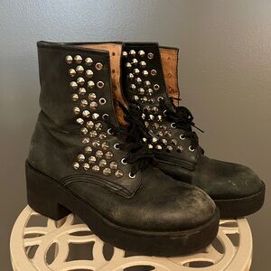 Jeffery Campbell silver studded boots size 8